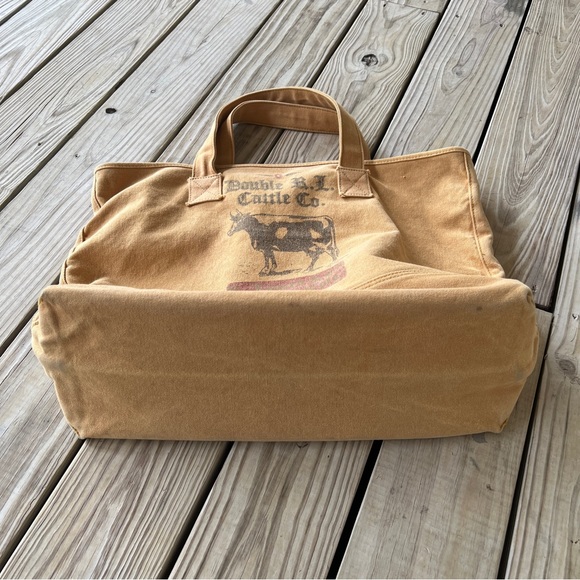 Polo Ralph Lauren RRL Double RL canvas tote bag cattle co. R. Lauren & Co. Tan - Picture 3 of 10